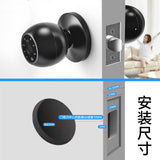 Smart Fingerprint Ball Lock with Tuya WiFi, Password Access for Bedroom Wooden Doors